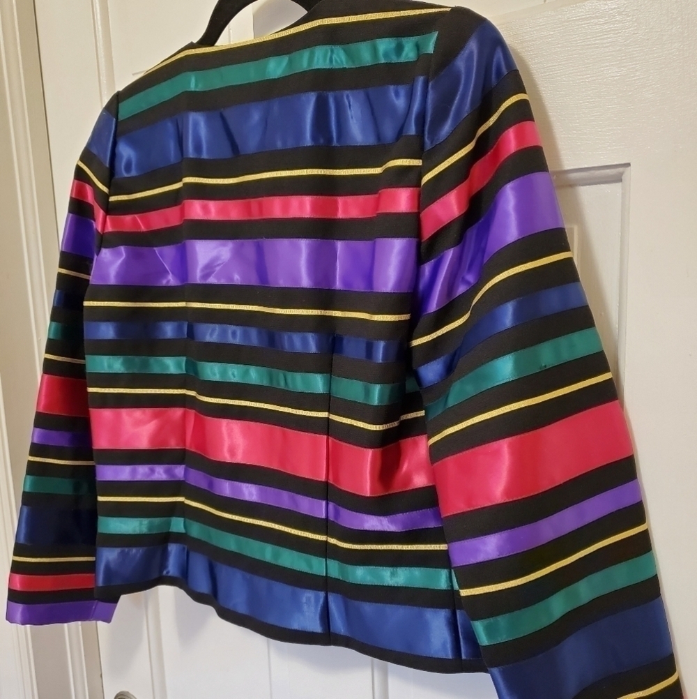 Talbots Striped Button Front Blazer Size 4, Class… - image 6